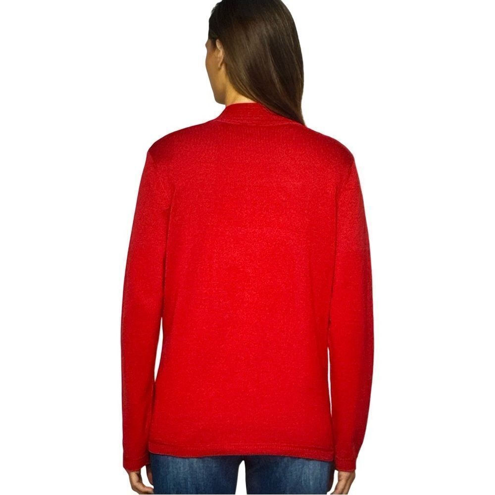 Rabe Ribbed  Red Zip-Up Cardigan. - Picture 2 of 12